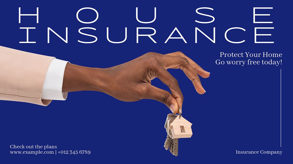 House insurance blog banner template, editable text