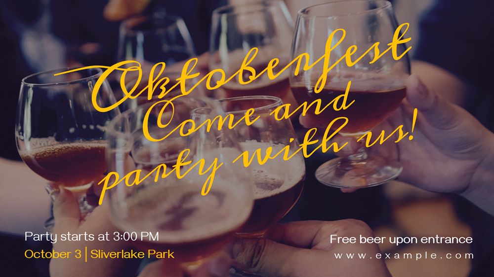 Oktoberfest blog banner template, editable text