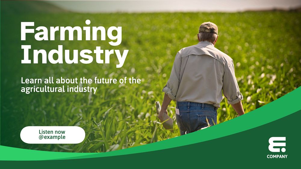 Farming industry blog banner template, editable text