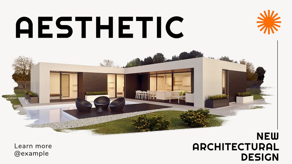 Aesthetic architectural blog banner template, editable text