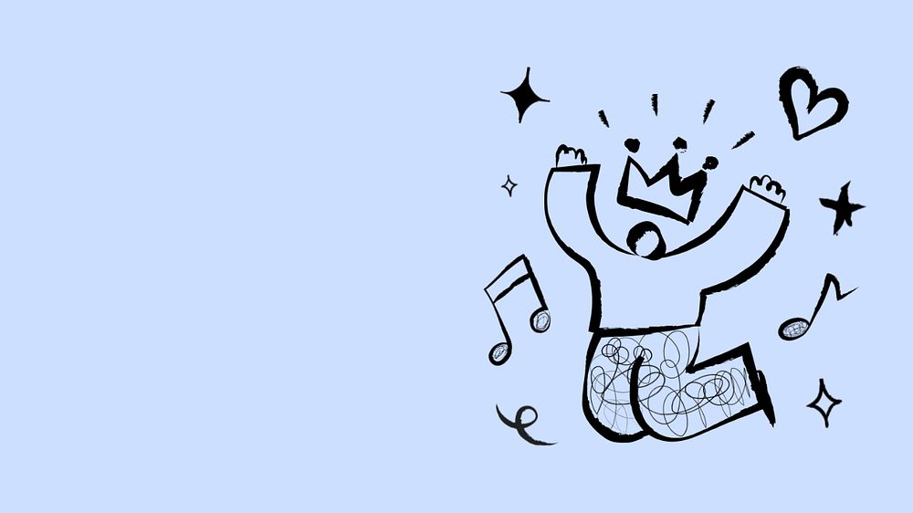 Success desktop wallpaper, cute doodle background