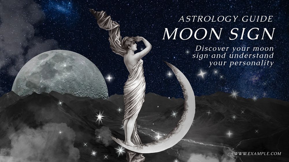 Moon astrology blog banner template, editable text