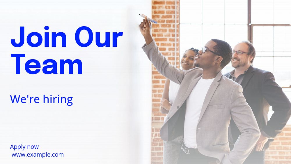 Land a job blog banner template, editable text