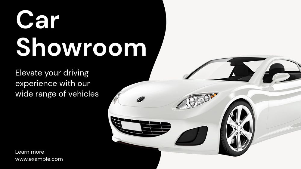 Car showroom blog banner template, editable text