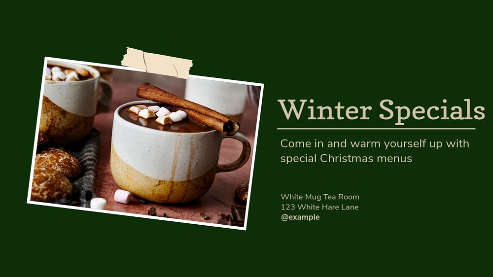 Hot chocolate blog banner template, editable text