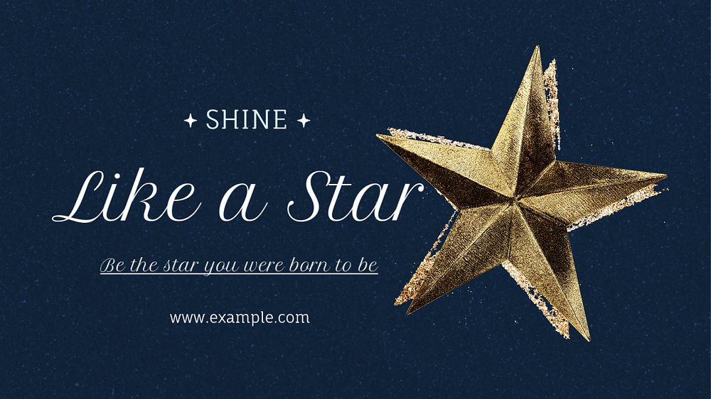 Shine like a star banner template, editable text