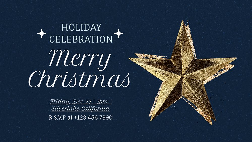 Christmas celebration blog banner template, editable text