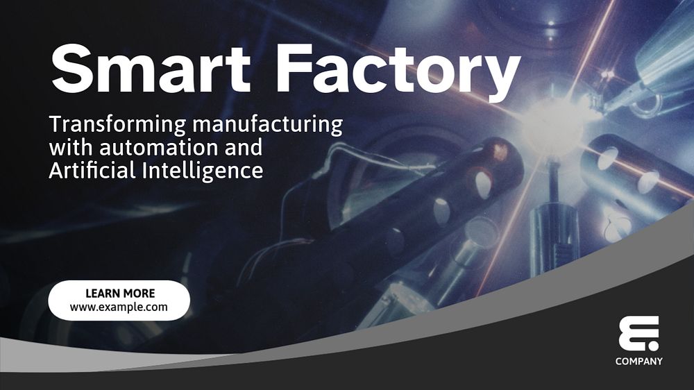 Smart factory ads blog banner template, editable design