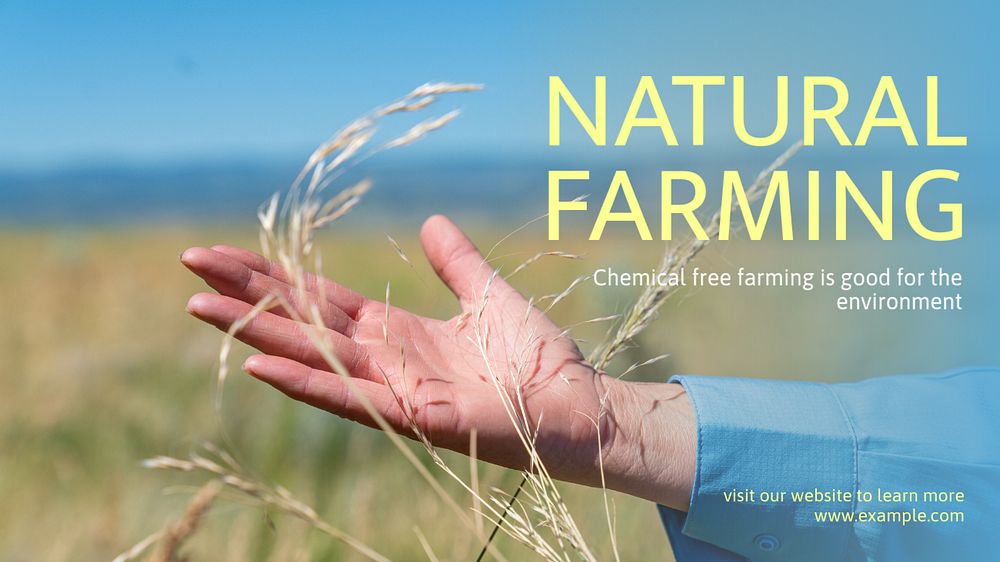 Organic farming blog banner template, editable text