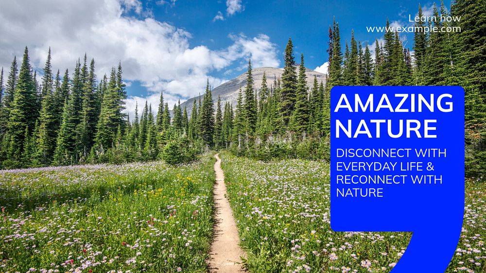 Amazing nature blog banner template, editable text