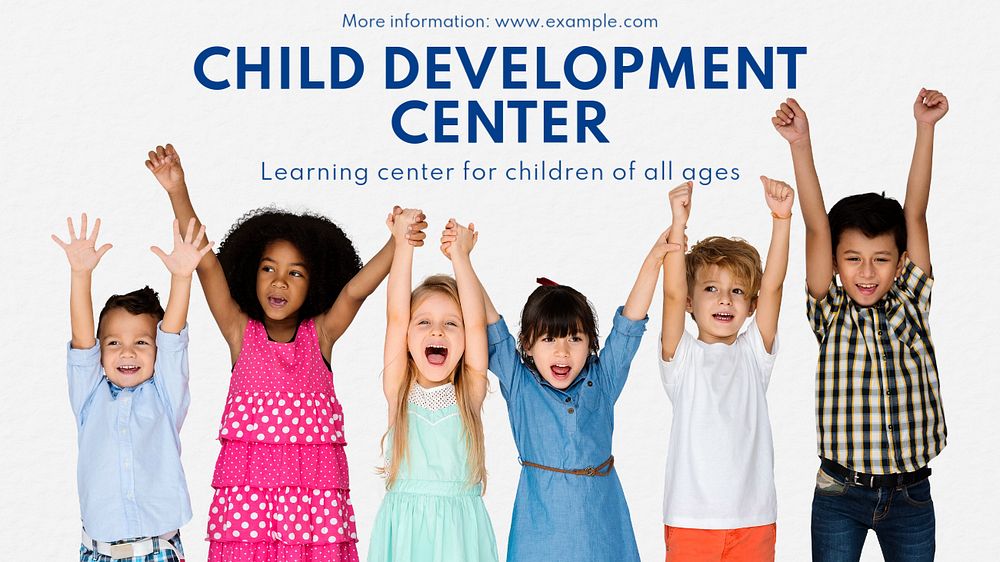 Child development center blog banner template, editable text