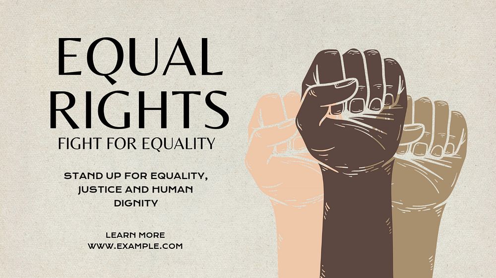 Equal rights blog banner template, editable text