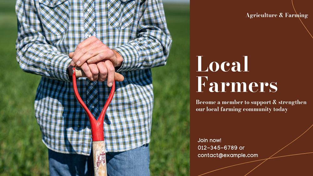 Local farmers community blog banner template, editable text