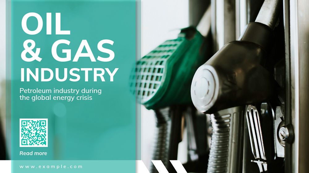 Oil & gas industry blog banner template, editable design