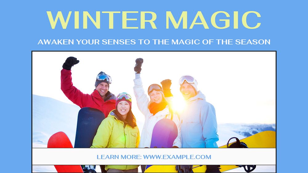 Winter magic blog banner template, editable text