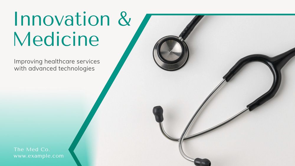 Innovation & medicine blog banner template, editable text