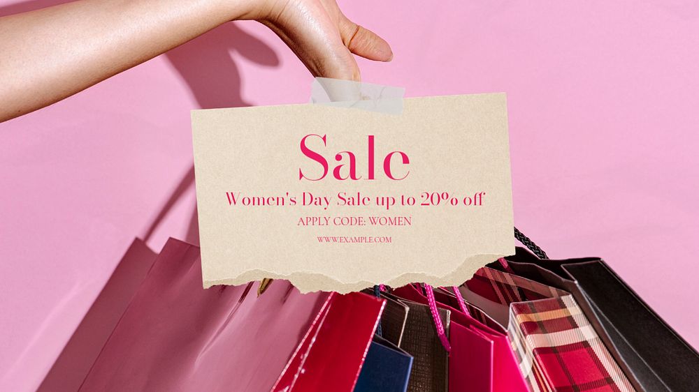 Women's day sale blog banner template, editable text