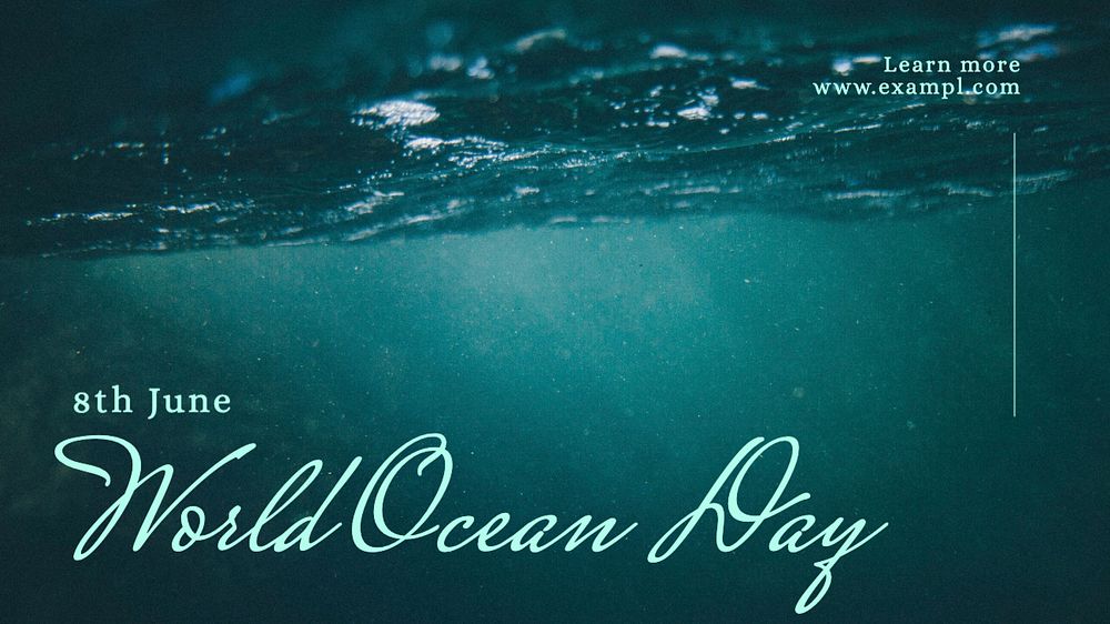 World ocean day blog banner template, editable text