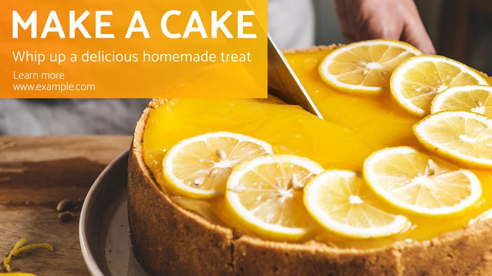 Cake making blog banner template, editable text