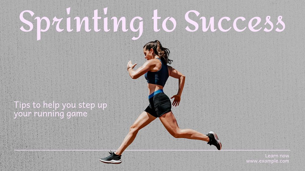 Sprinting to success  blog banner template, editable text