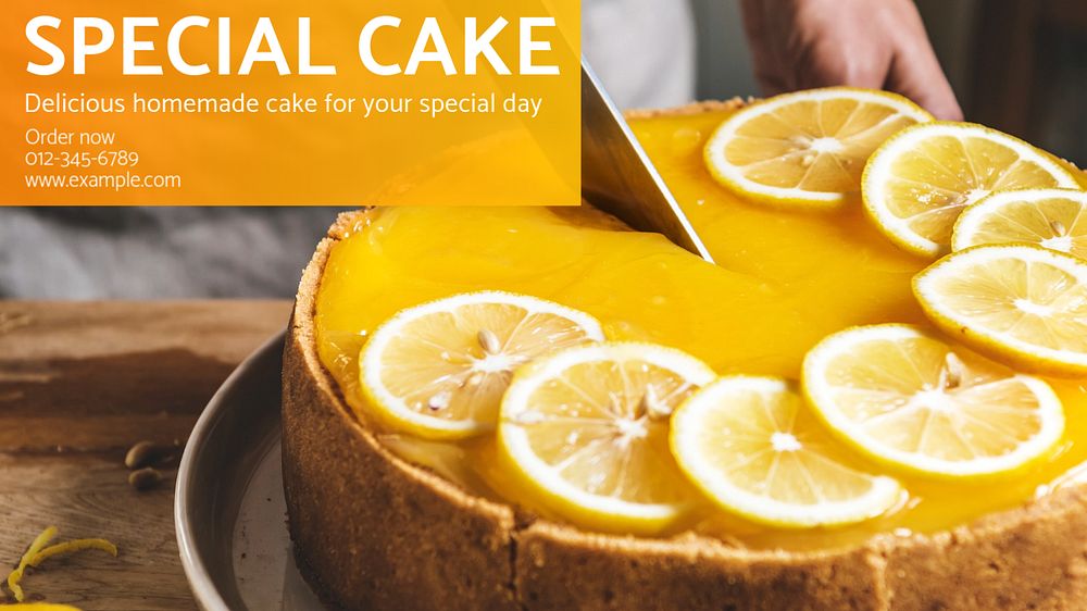 Special cake blog banner template, editable text