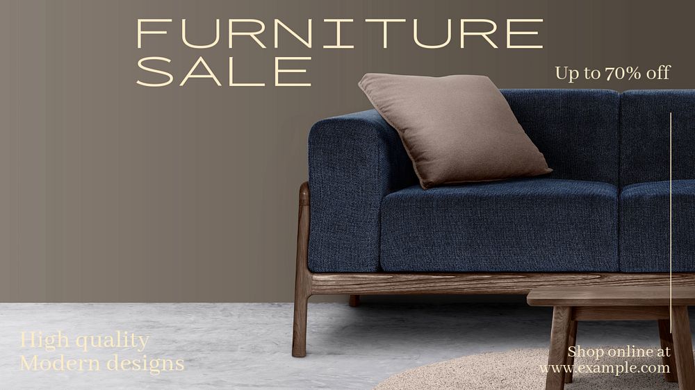 Furniture sale  blog banner template, editable text