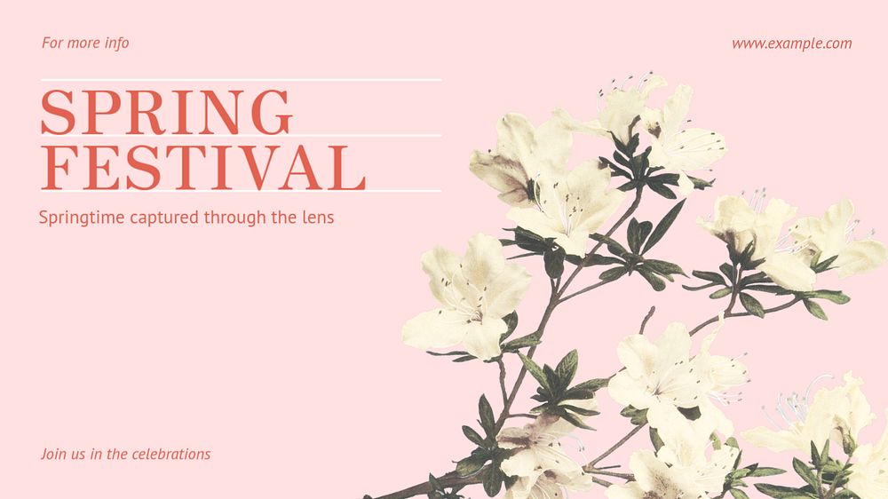 Spring festival blog banner template, editable text