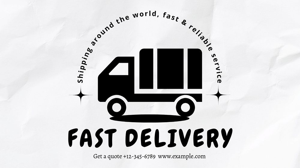 Fast delivery blog banner template, editable text