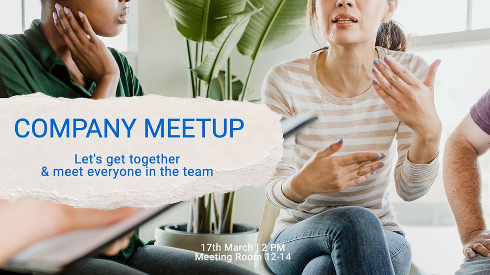 Company meetup  blog banner template, editable text