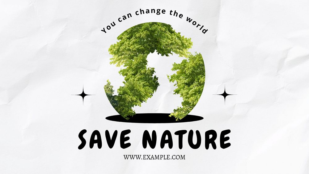 Save nature  blog banner template, editable text