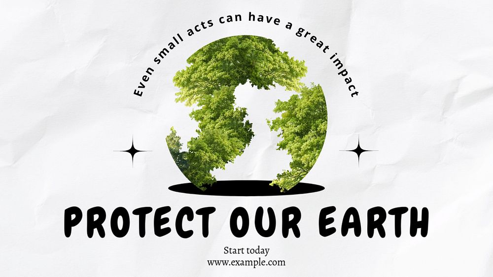 Protect our Earth blog banner template, editable text