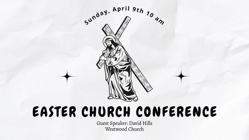 Easter church conference  blog banner template, editable text