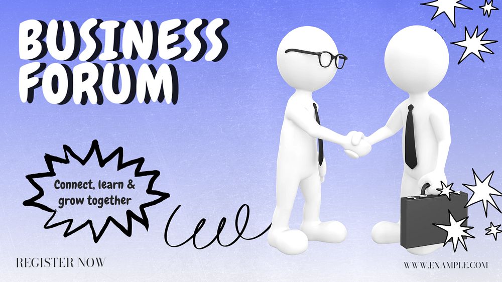 Business forum blog banner template, editable text