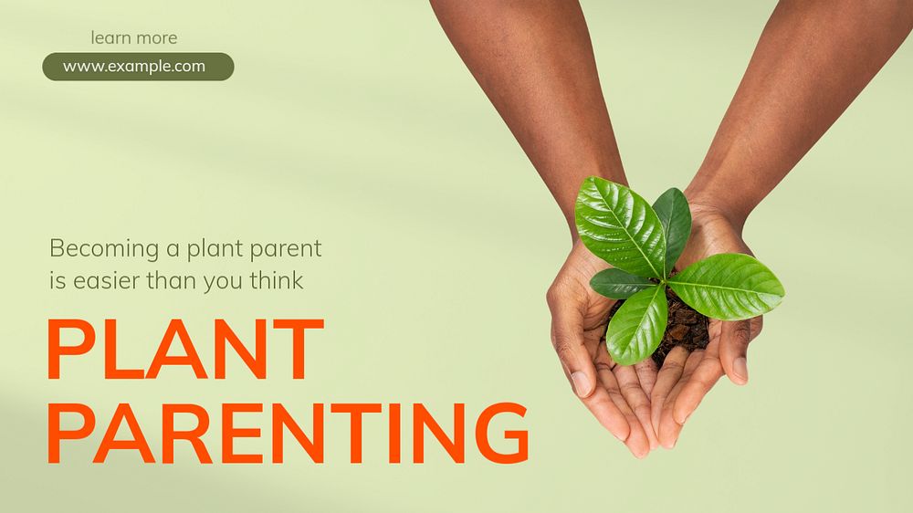 Plant parenting  blog banner template, editable text