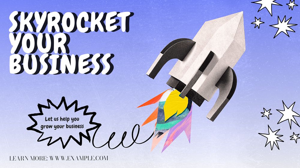 Skyrocket your business blog banner template, editable text