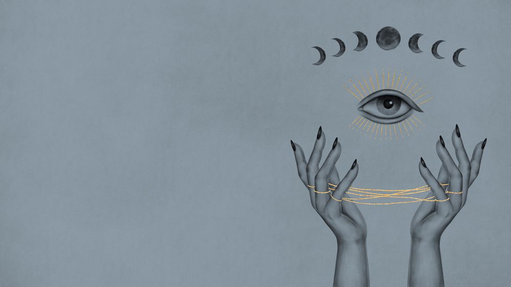 Third eye, spiritual desktop wallpaper, editable design