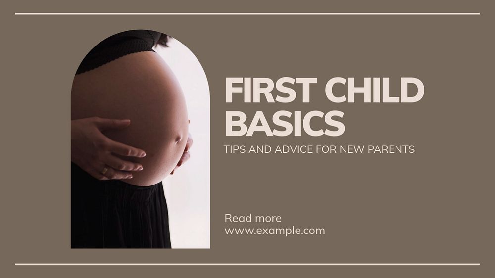 First child  blog banner template, editable text