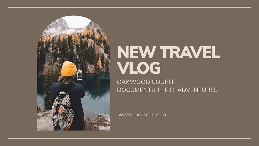 Travel blog  blog banner template, editable text