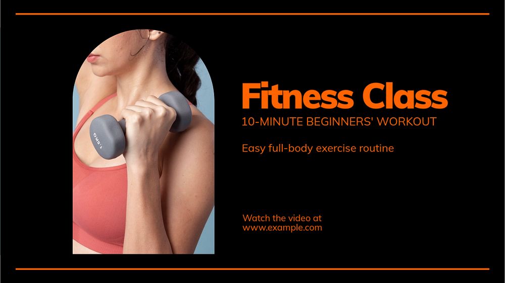 Fitness class  blog banner template, editable text