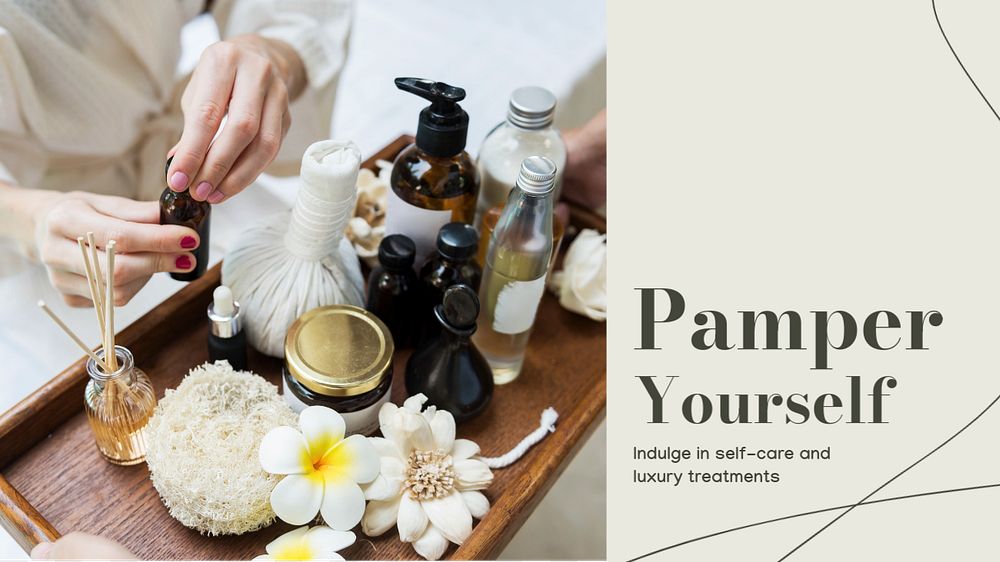 Pamper blog banner template, editable text