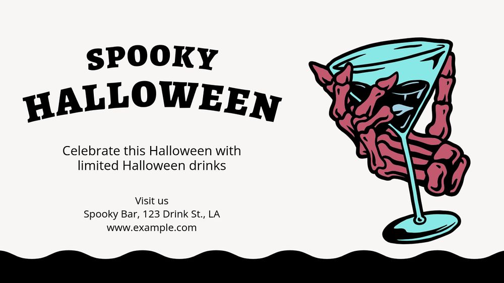 Halloween drinks blog banner template, editable text