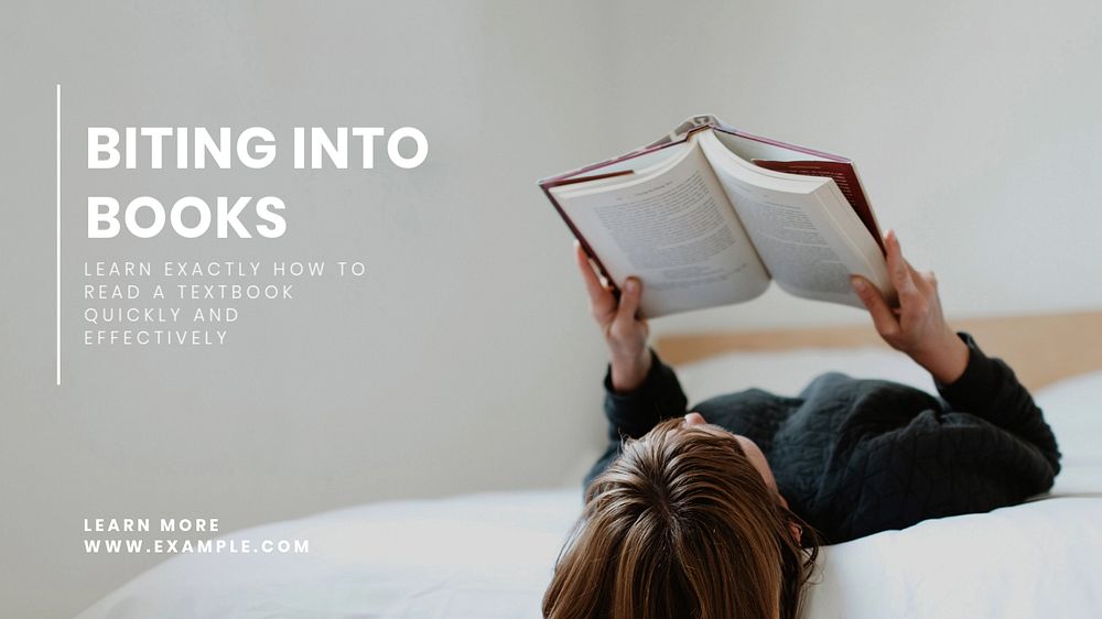 Reading textbooks blog banner template, editable text