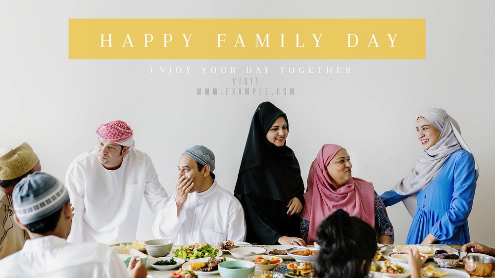 Happy family day blog banner template, editable text