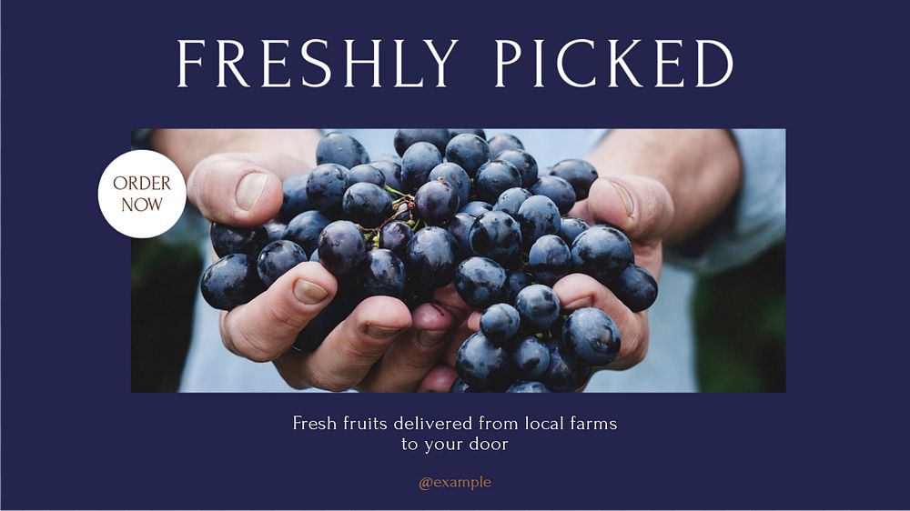 Fresh fruits  blog banner template, editable text