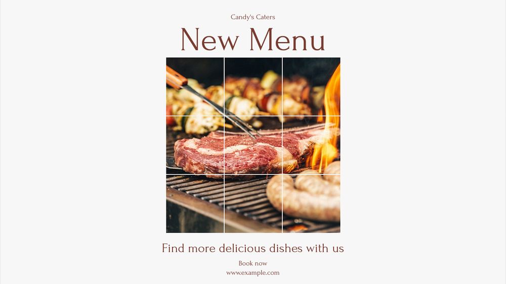 New Catering Menu blog banner template, editable text