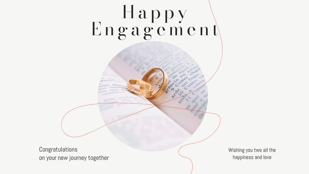 Happy engagement blog banner template, editable text