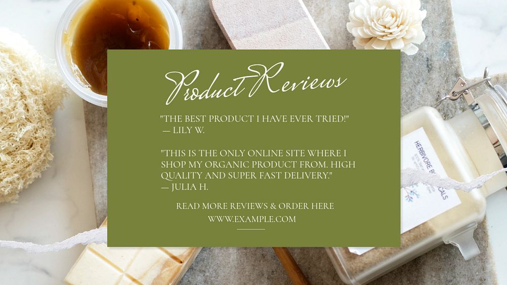 Product reviews blog banner template, editable text