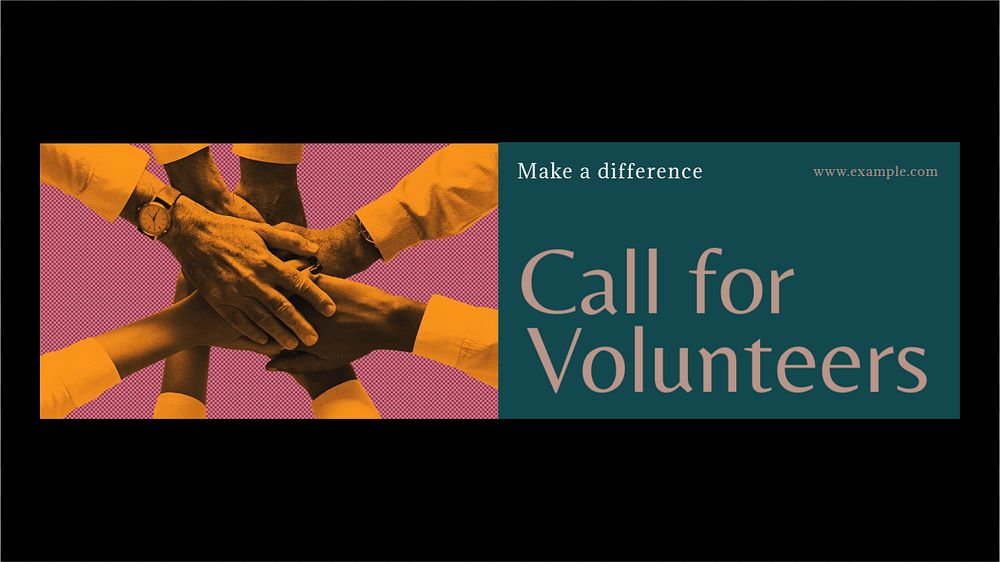 Call for volunteers  blog banner template, editable text