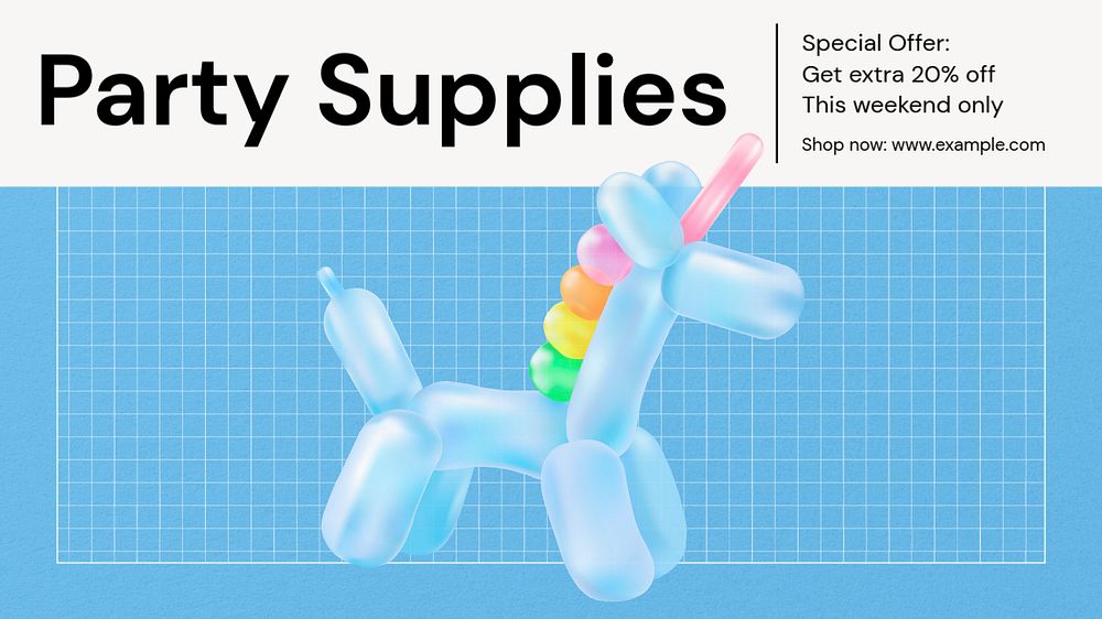 Party supplies  blog banner template, editable text