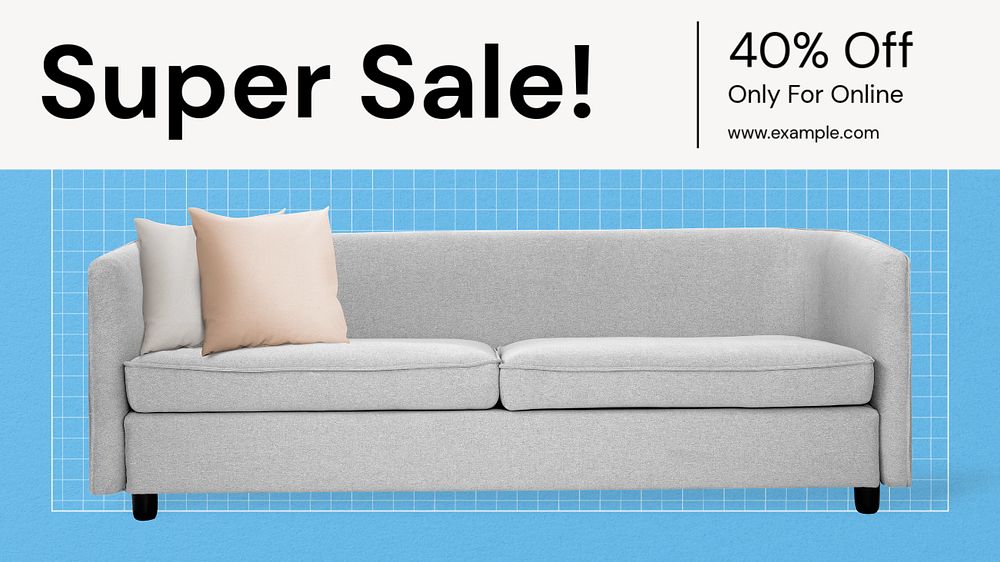 Furniture sale  blog banner template, editable text